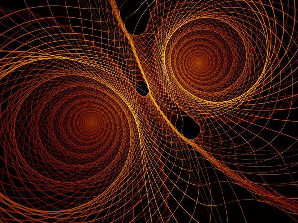 Vizualizační Matematické Série Zlaté Čáry Fraktálního Vesmíru Intricate Rendation Virtual — Stock fotografie