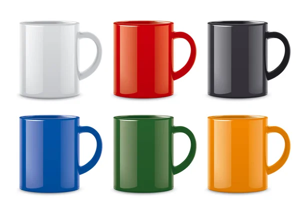 Glossy colored cups set — Stock Photo, Image