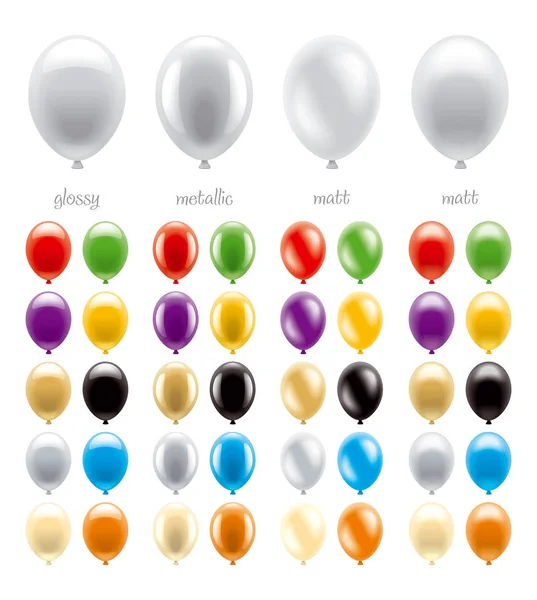 Комплект воздушных шаров различных типов и цветов — стоковое фото