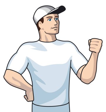 Adam karikatür tarzı illüstrasyon 