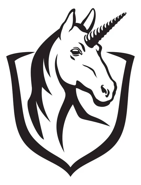 Unicornio y escudo — Foto de Stock