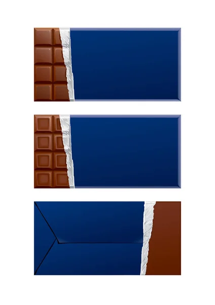巧克力的空白包。蓝色包装 — 图库照片