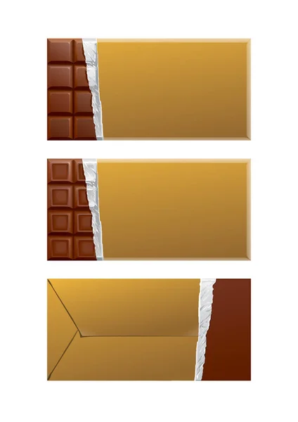 Chocolate blank package. Gold wrapper — Stock Photo, Image