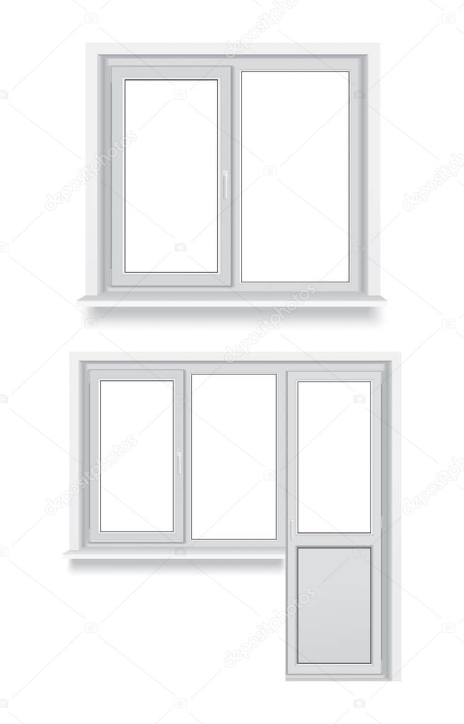 set of different plastic windows 