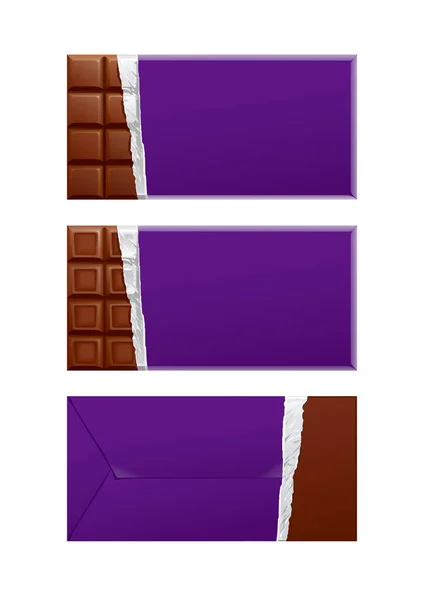 Chocolate blank package. Purple wrapper — Stock Photo, Image