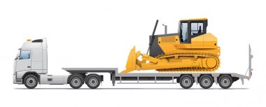 Tractor on oversized platform. clipart