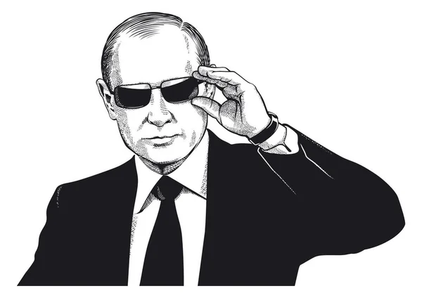 Vladimir Putin Scratch Style Portrait — Stock Photo, Image