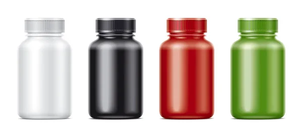 薬や他の製剤の空ボトルのモックアップ Matts 着色されたびん — ストック写真