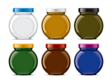 Renkli Cam Kavanoz Seti. 