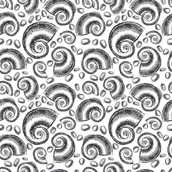 Nekonečné Pozadí Dně Prastarého Moře Ammonites — Stockový vektor