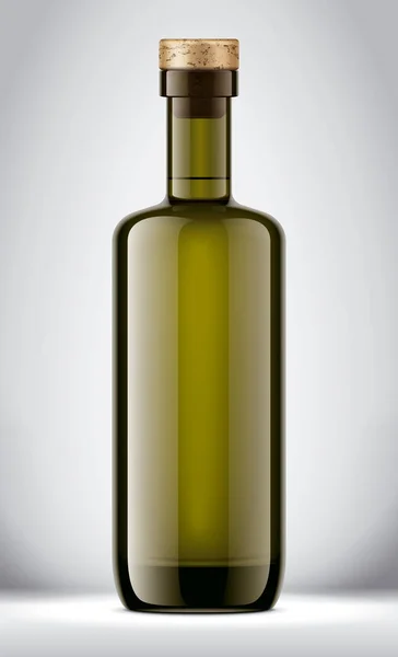 Макет Стеклянной Бутылки Заднем Плане Корк Версия — стоковое фото