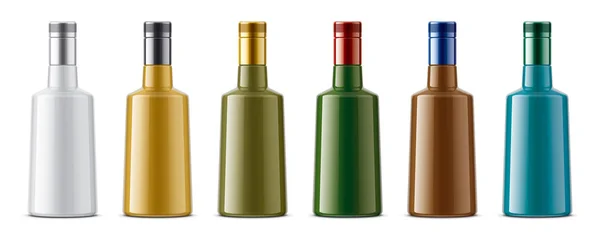 Set Colored Porcelain Bottles Metallized Surface Stopper — Stock Photo, Image