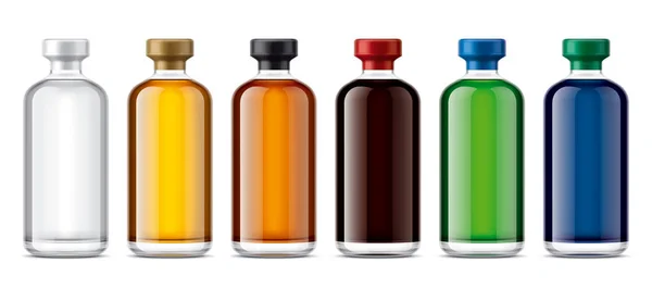 Set Glass Bottles Version Colored Foil — Stock Photo, Image