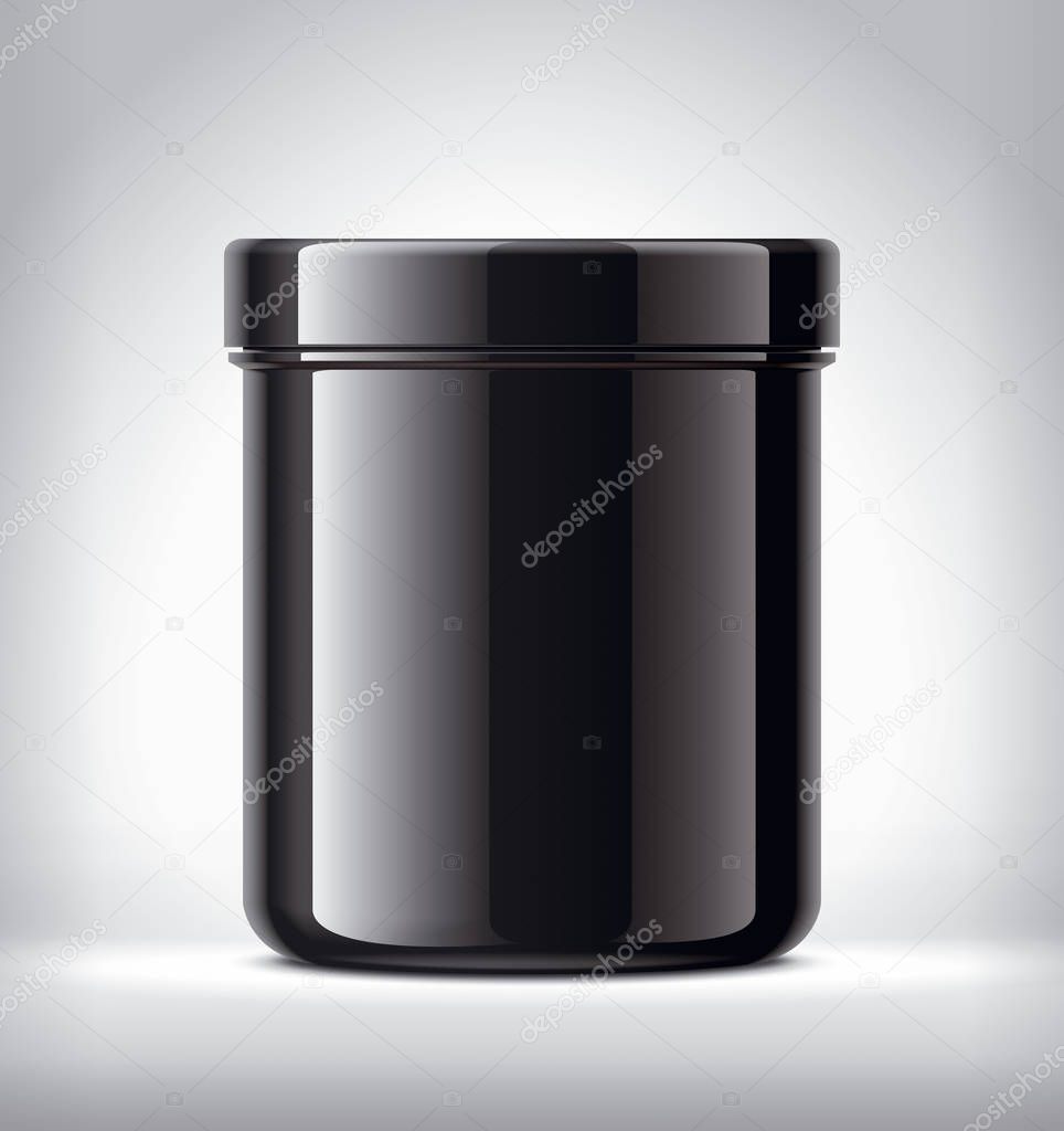 Plastic Jar on background. Glossy surface version.