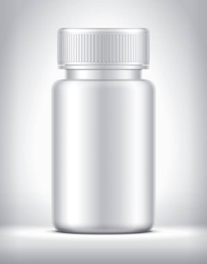 Arka plandaki haplar için bir şişe. Matt yüzey sürümü. 