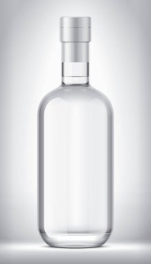 Arka planda cam şişe. Beyaz Folyo sürümü. 