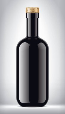 Arka planda cam şişe. Hafif Mantar sürümü. 