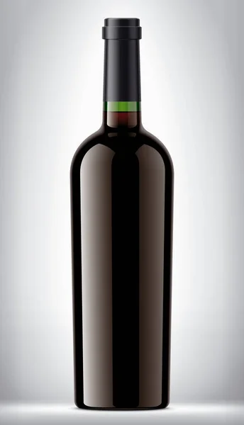 Grüne Glasflasche Auf Hintergrund Mit Rotwein — Stockfoto