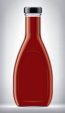 Arka planda sos şişesi.