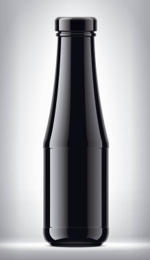 Arka planda sos şişesi.