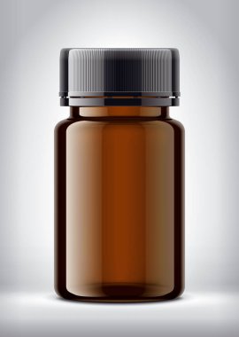 Şişe arka planda. Ayrıntılı resimleme