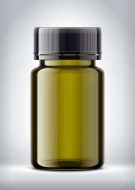 Şişe arka planda. Ayrıntılı resimleme