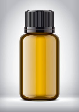 Şişe arka planda. Parlak yüzey.