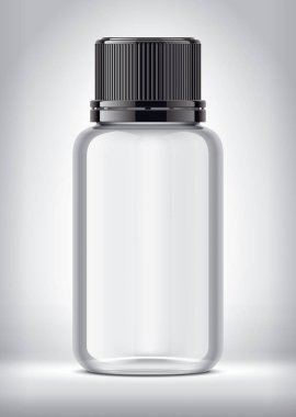 Şişe arka planda. Siyah Cap versiyonu. 