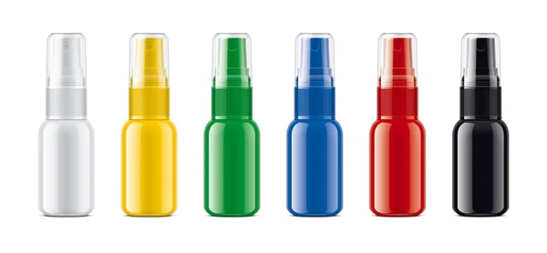 Colored Spray Bottles Set Non Transparent Version — Stock Photo, Image