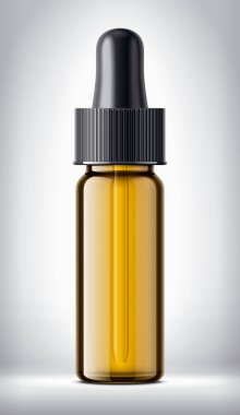 Arka planda damla şişesi var. Şeffaf sürüm. 