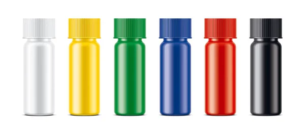 Colored Bottles Set Non Transparent Matt Version — Stock Photo, Image