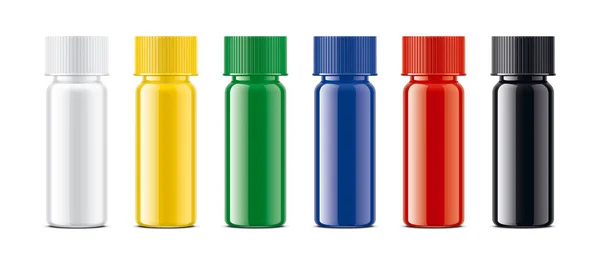 Conjunto Botellas Colores Versión Brillante Transparente —  Fotos de Stock