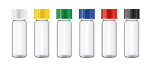 Botellas Con Tapones Colores Versión Transparente —  Fotos de Stock