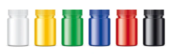 Colored Bottles Set Non Transparent Matt Version — Stock Photo, Image