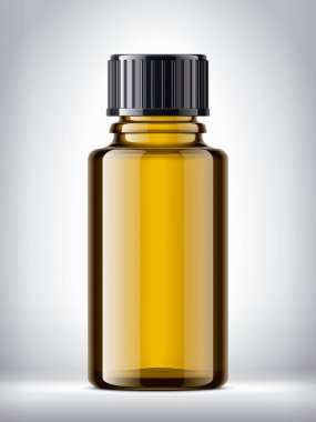 Şişe arka planda. Parlak yüzey sürümü. 