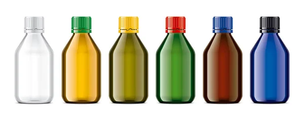 Colored Bottles Set Transparent Version — Stock Photo, Image