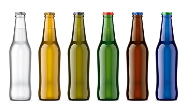 Färgade Glasflaskor Set — Stockfoto