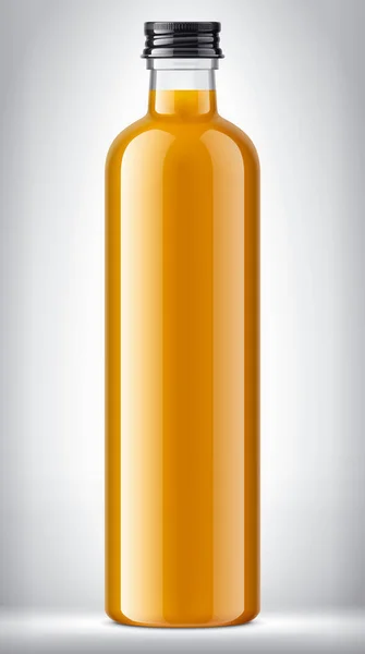 Glasflasche Mit Orangensaft Auf Hintergrund — Stockfoto