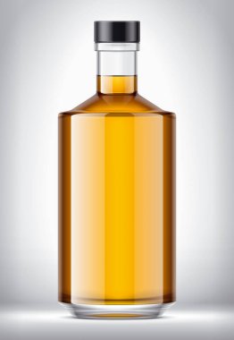 Arka planda cam şişe. İçeceklerle şeffaf sürüm. 