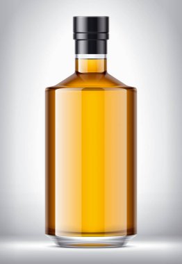 Arka planda içkiler olan cam şişe. Folyo sürümü ile. 