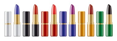 Renkli ruj seti. Altın gövde versiyonu. 