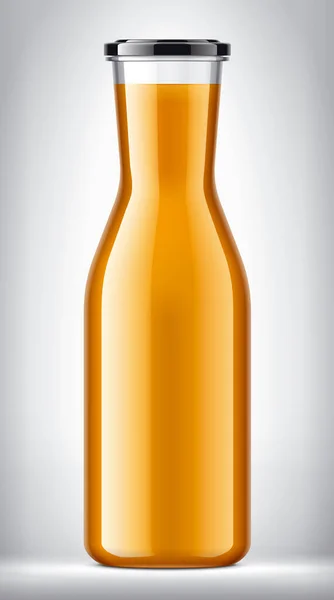 Glass Bottle Orange Juice Background — Stock Photo, Image