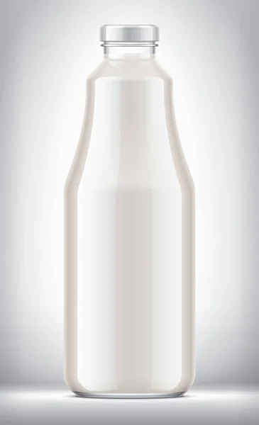 Bottiglia Vetro Con Bevande Base Latte Sfondo — Foto Stock