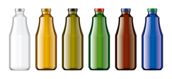 Set Botellas Copas Colores —  Fotos de Stock