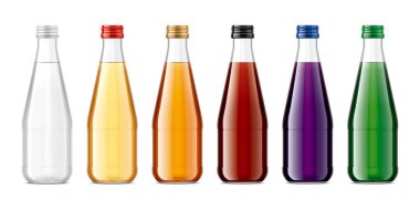 Bir şişe Gözlük. Şeffaf Meyve Suyu İçecekleri sürümü. 