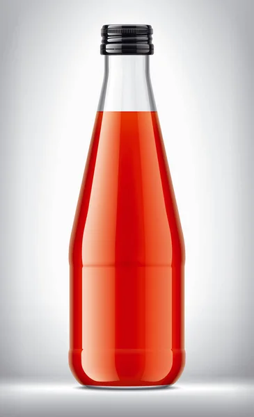 Butelka Szklana Sokiem Pomidorowym Tle — Zdjęcie stockowe