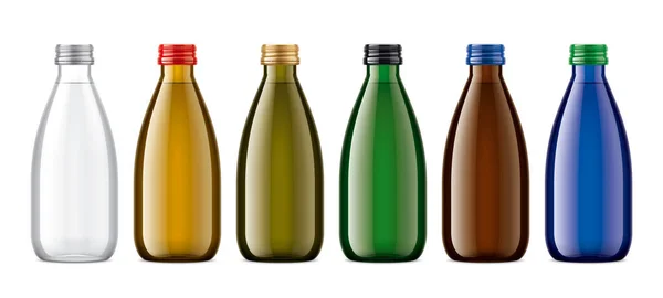 Set Botellas Copas Colores —  Fotos de Stock