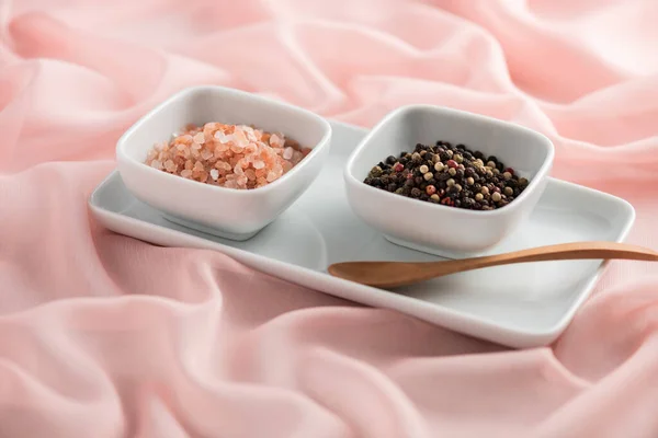 Salt and Pepper on a table — Stock Photo, Image