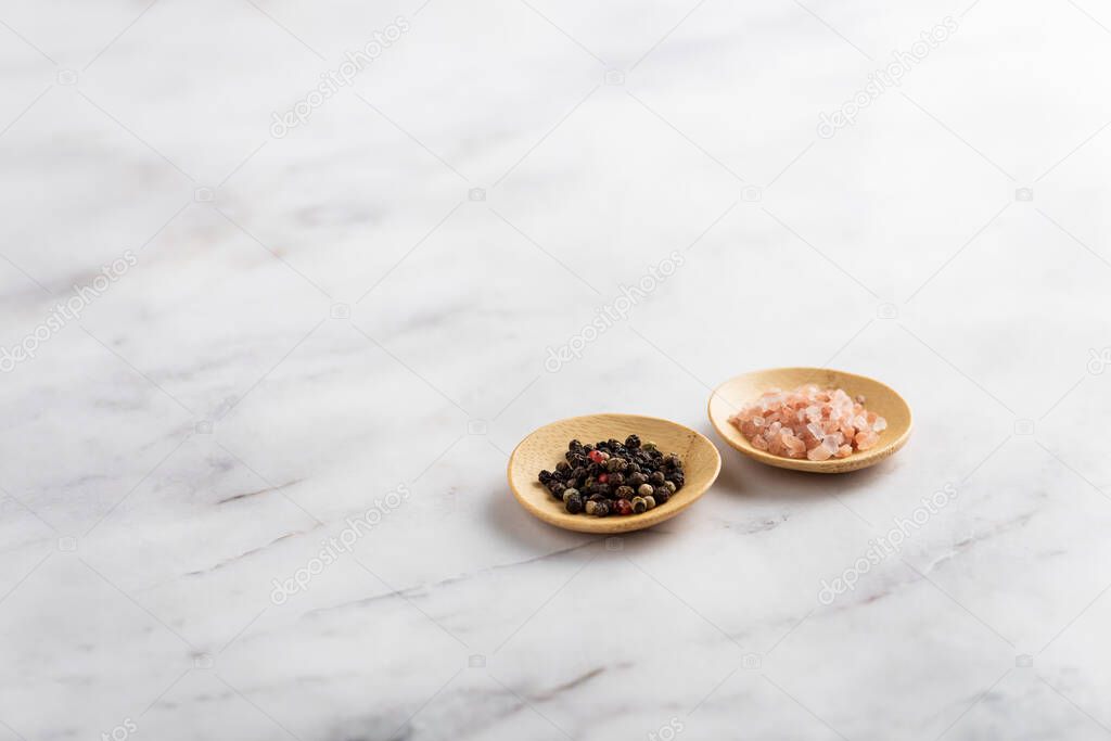 Salt and Pepper on a table 