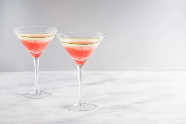 Watermelon Martini Cocktail Mocktail Alcohol Free — Stock Photo, Image